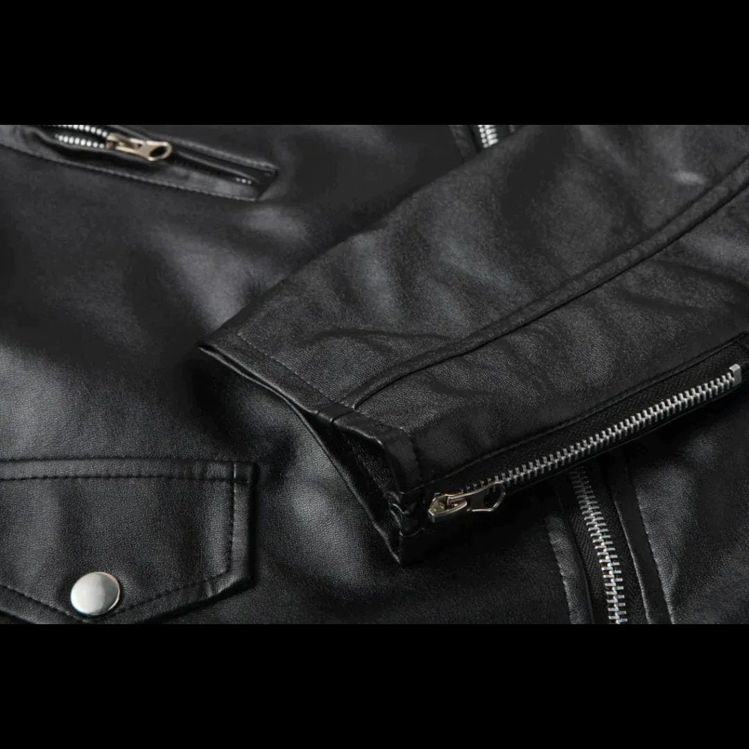 Giubbotto Biker da Uomo Zip Asimmetrica — foto 3