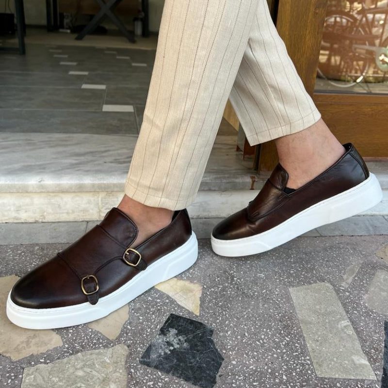 Sneaker Slip-On con Fibbie da Uomo Suola Bianca — foto 3
