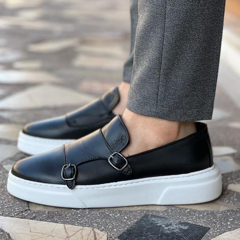 Sneaker Slip-On con Fibbie da Uomo Suola Bianca — foto 4