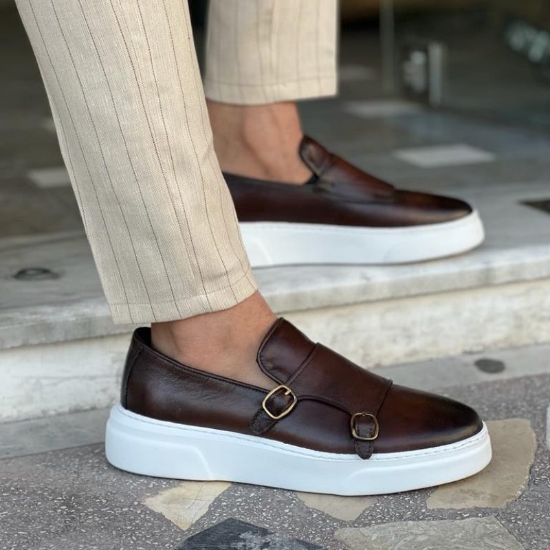 Sneaker Slip-On con Fibbie da Uomo Suola Bianca — foto 5