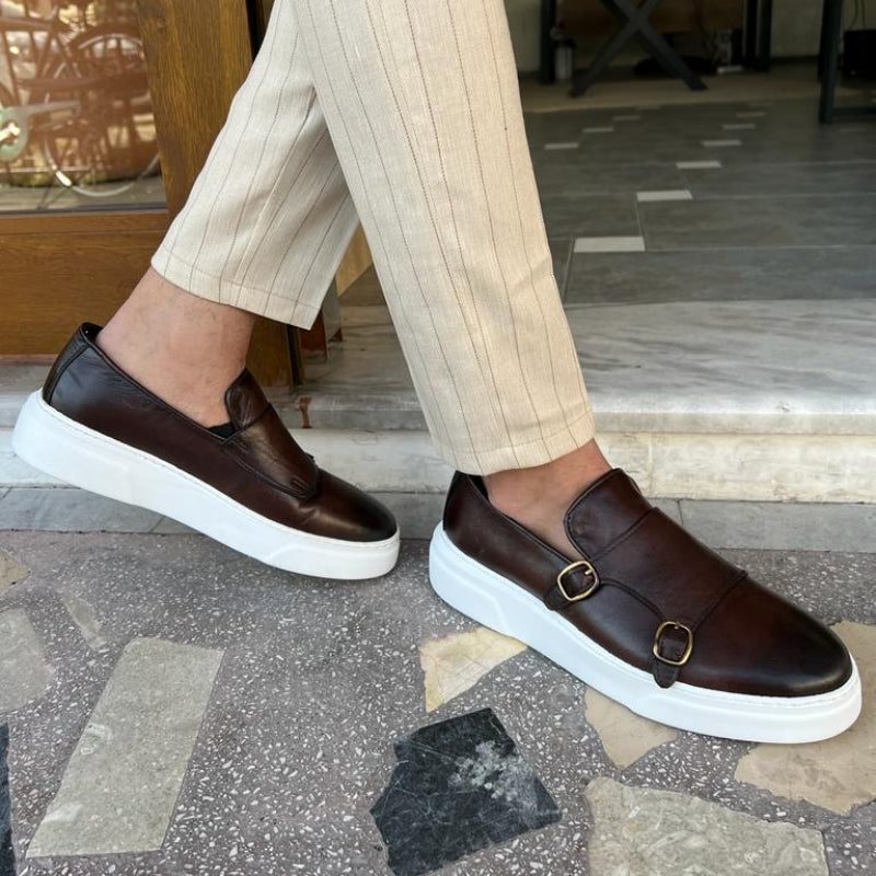 Sneaker Slip-On con Fibbie da Uomo Suola Bianca — foto 6