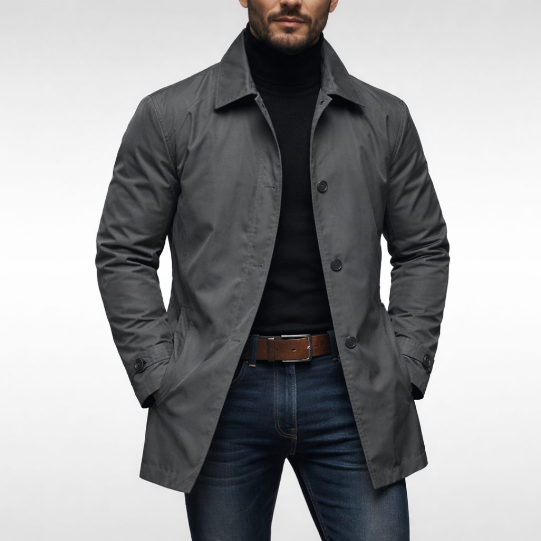 Cappotto da Uomo con Collo Classico e Taglio Dritto