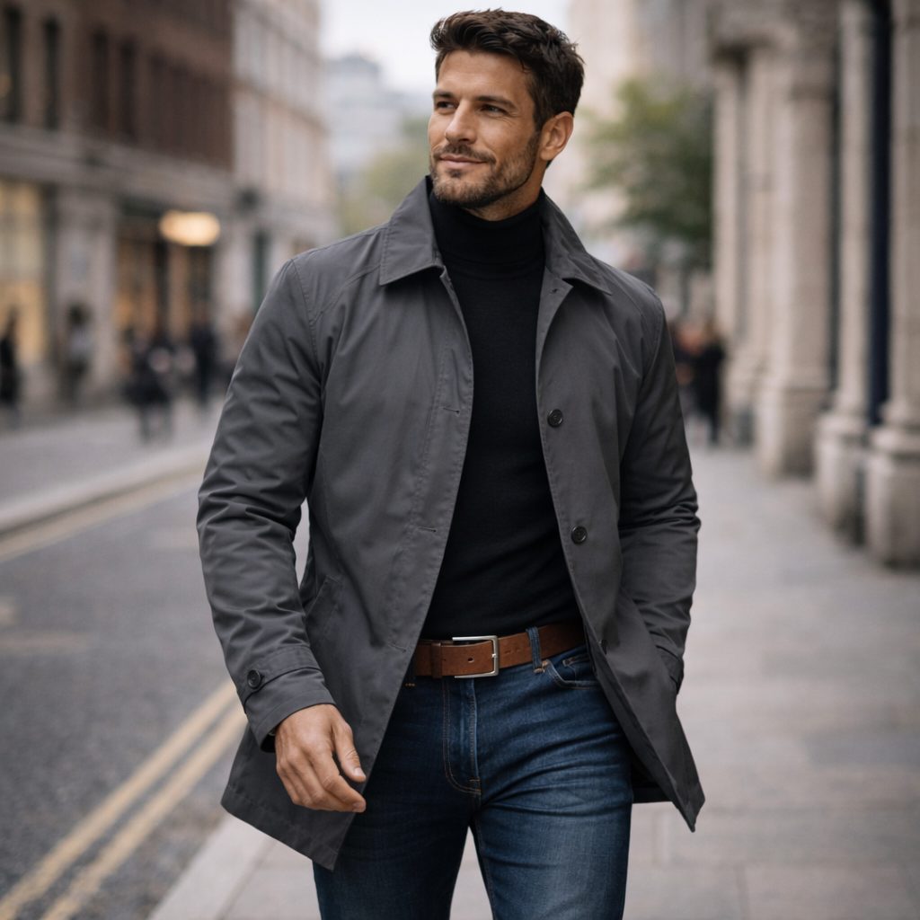 Cappotto da Uomo con Collo Classico e Taglio Dritto — foto 2