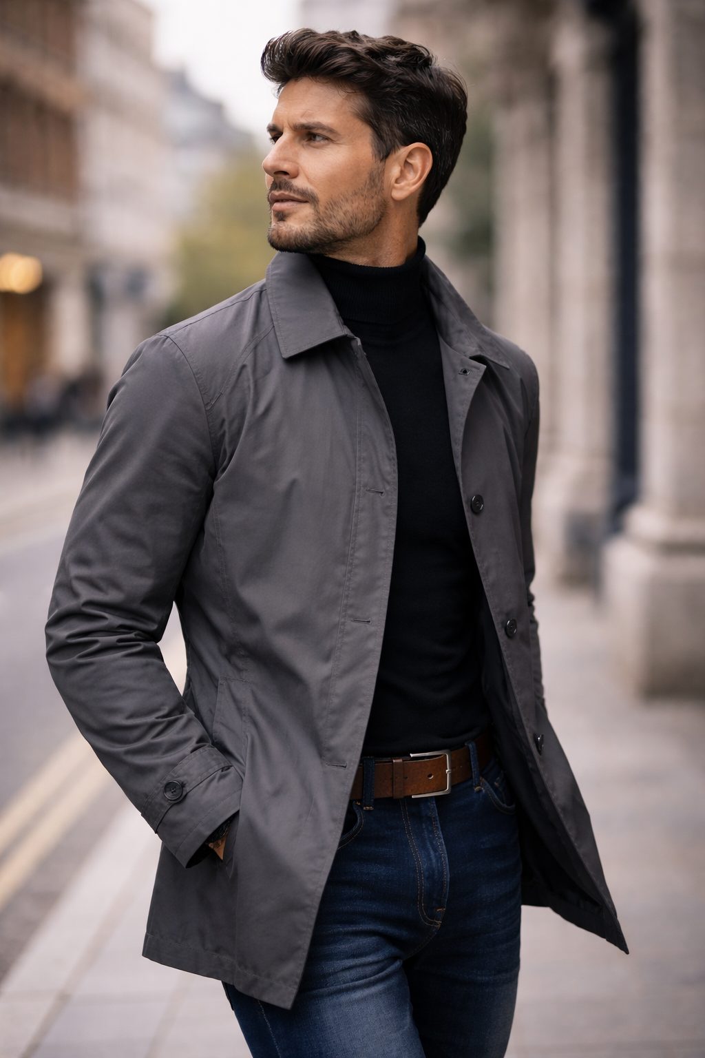 Cappotto da Uomo con Collo Classico e Taglio Dritto — foto 4
