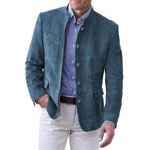 Blazer da Uomo Abbottonato in Stile Rilassato