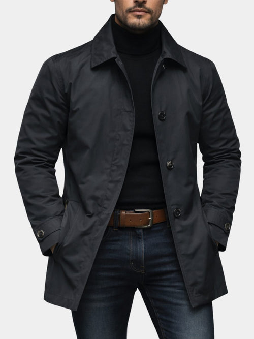 Cappotto da Uomo con Revers e Chiusura a Bottoni