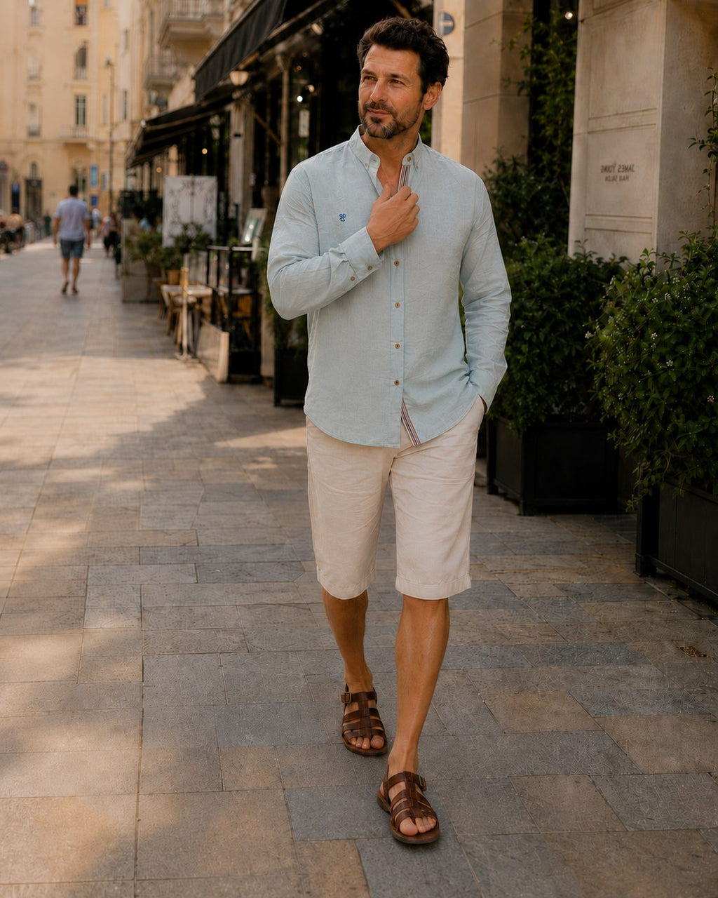 Camicia a Bottoni da Uomo Fresca ed Estiva — foto 2