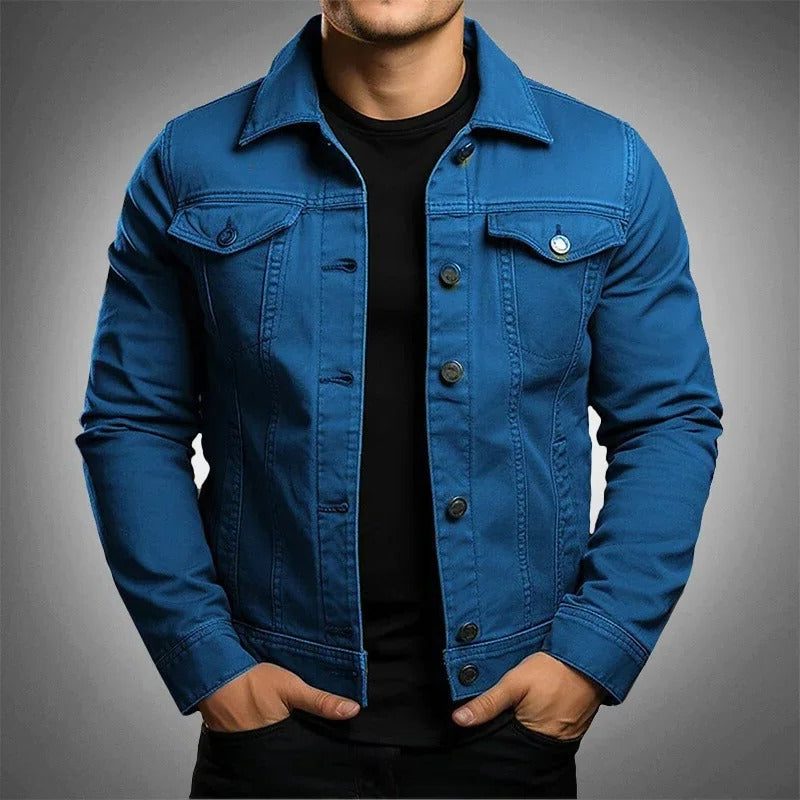 Giacca da Uomo Denim con Bottoni Classica — foto 2