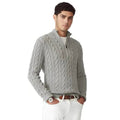 Maglione Mezza Zip da Uomo Lavorazione a Trecce
