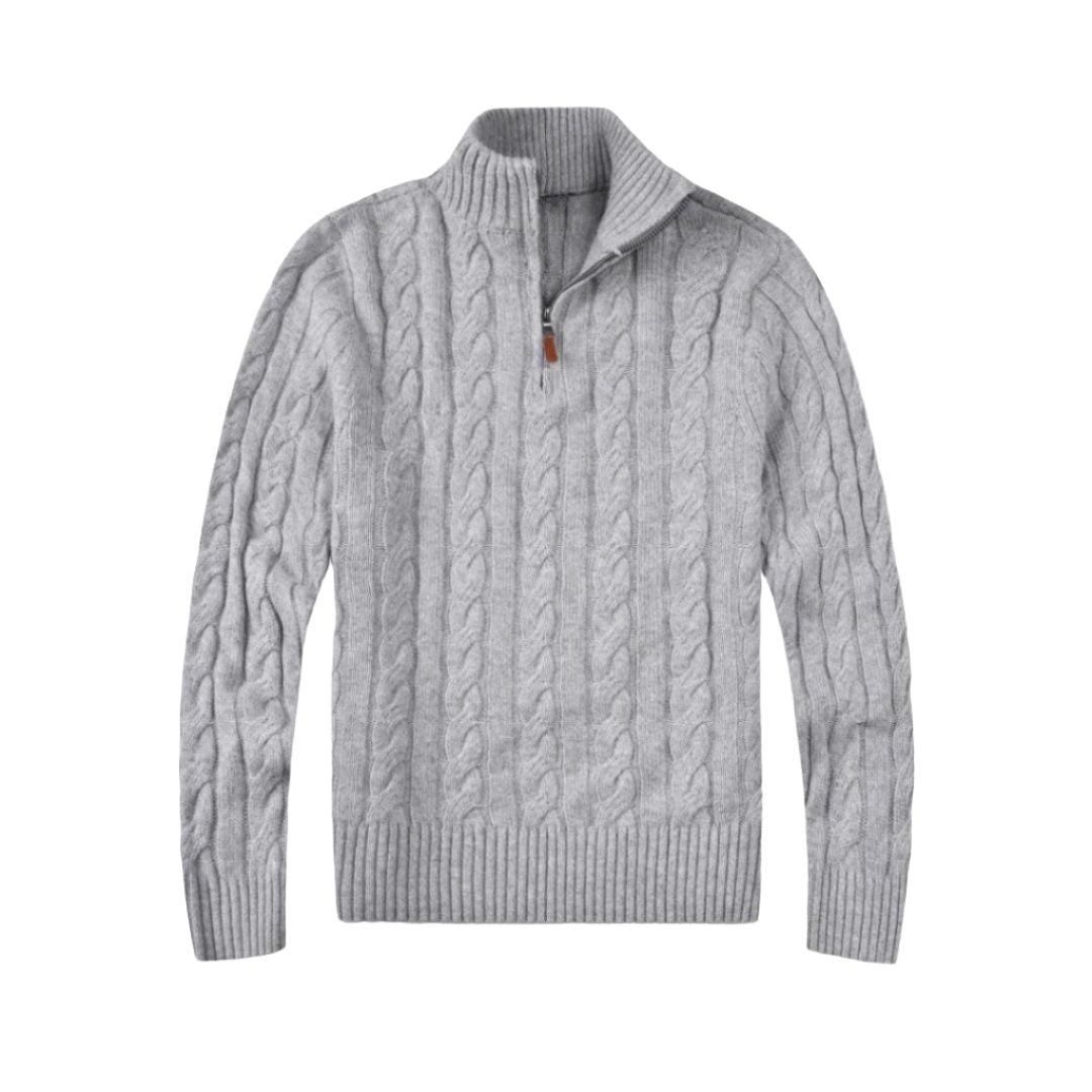 Maglione Mezza Zip da Uomo Lavorazione a Trecce — foto 2