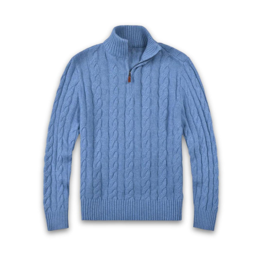 Maglione Mezza Zip da Uomo Lavorazione a Trecce — foto 3