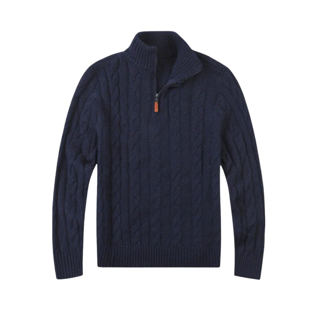 Maglione Mezza Zip da Uomo Lavorazione a Trecce — foto 4