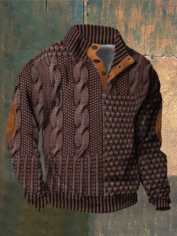 Maglione da Uomo Trecce con Zip Frontale