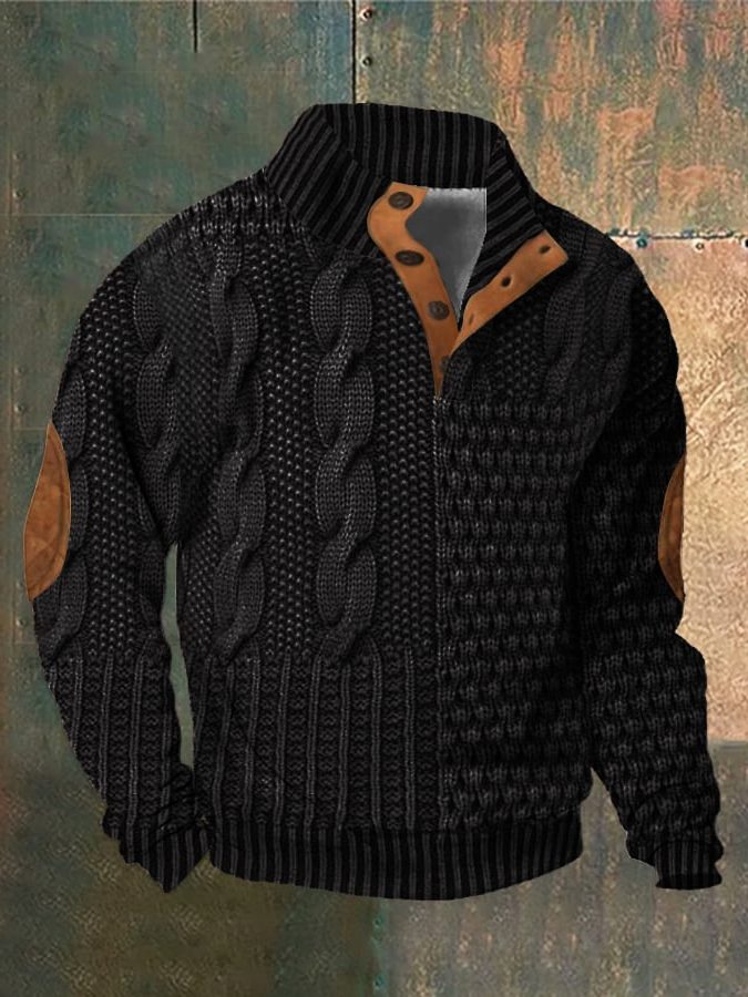 Maglione da Uomo Trecce con Zip Frontale — foto 10