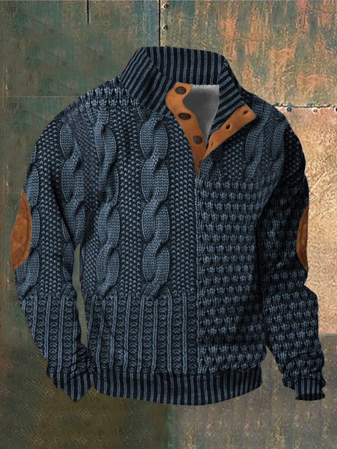 Maglione da Uomo Trecce con Zip Frontale — foto 11