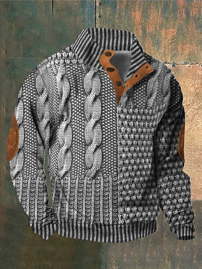 Maglione da Uomo Trecce con Zip Frontale — foto 2