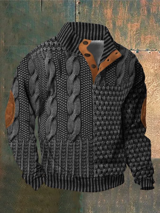 Maglione da Uomo Trecce con Zip Frontale — foto 5