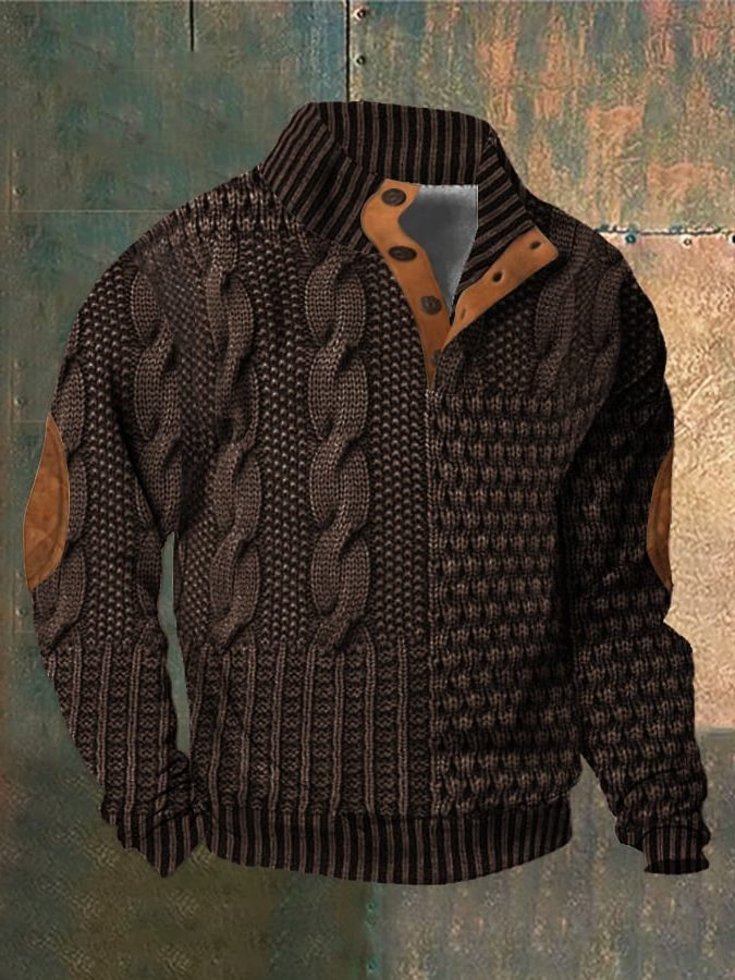 Maglione da Uomo Trecce con Zip Frontale — foto 7