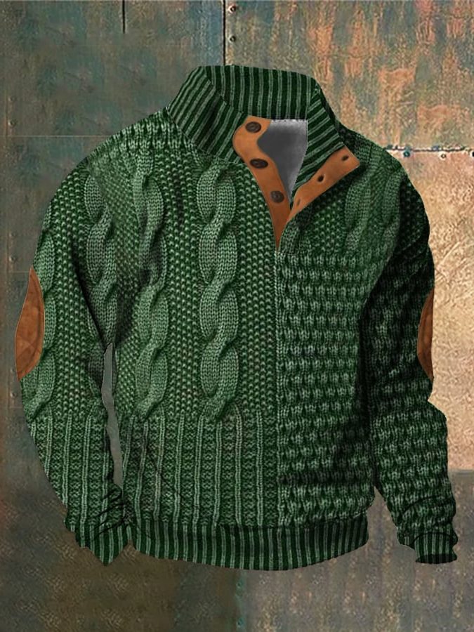 Maglione da Uomo Trecce con Zip Frontale — foto 8