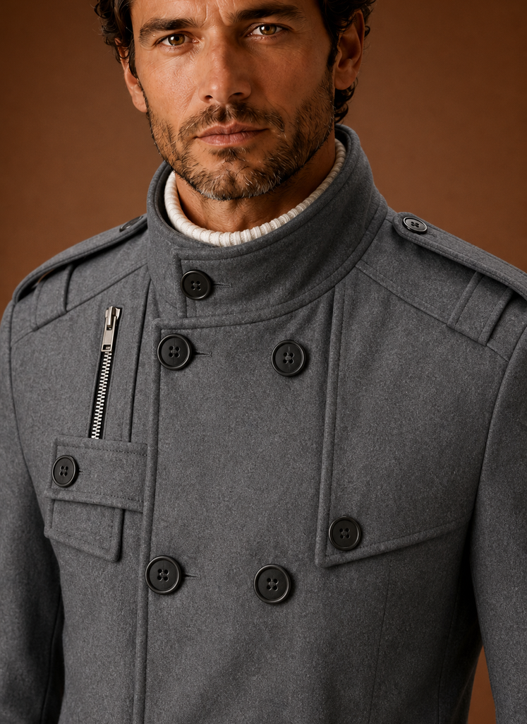 Cappotto Doppiopetto da Uomo con Bottoni Frontali — foto 10