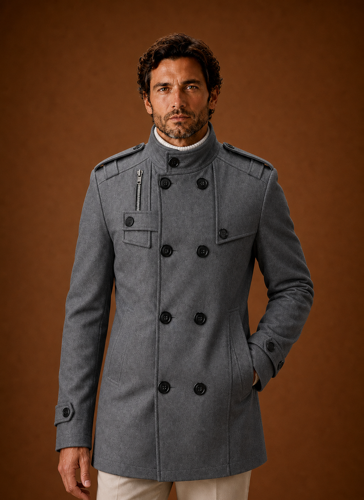 Cappotto Doppiopetto da Uomo con Bottoni Frontali — foto 2
