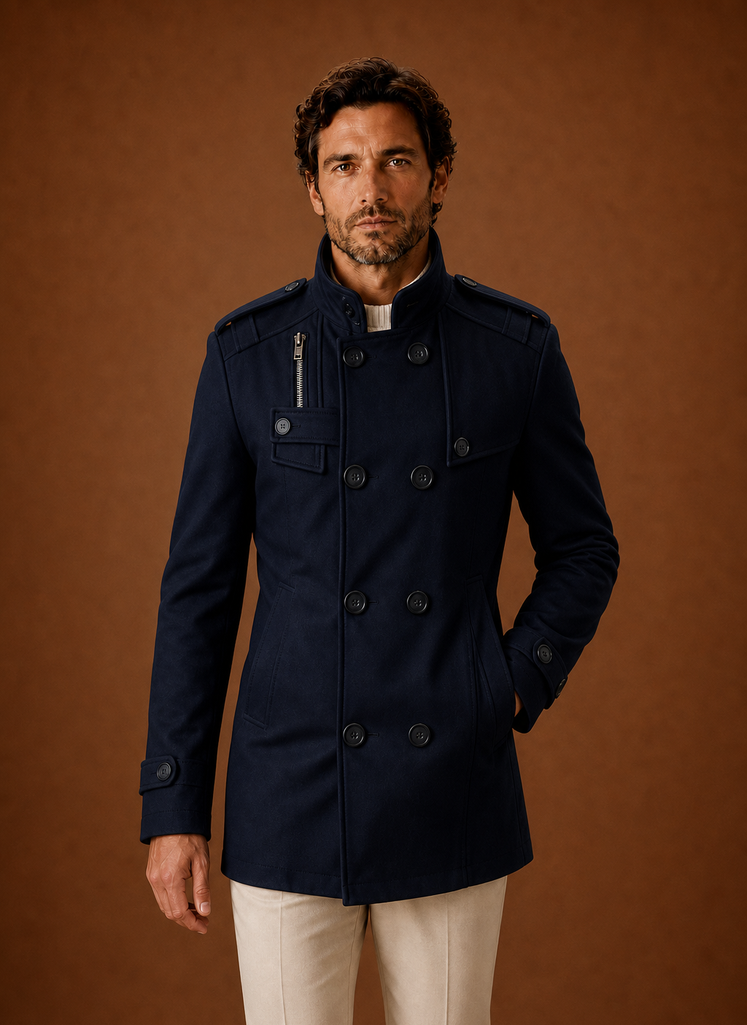 Cappotto Doppiopetto da Uomo con Bottoni Frontali — foto 3