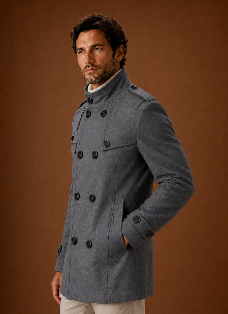 Cappotto Doppiopetto da Uomo con Bottoni Frontali — foto 8