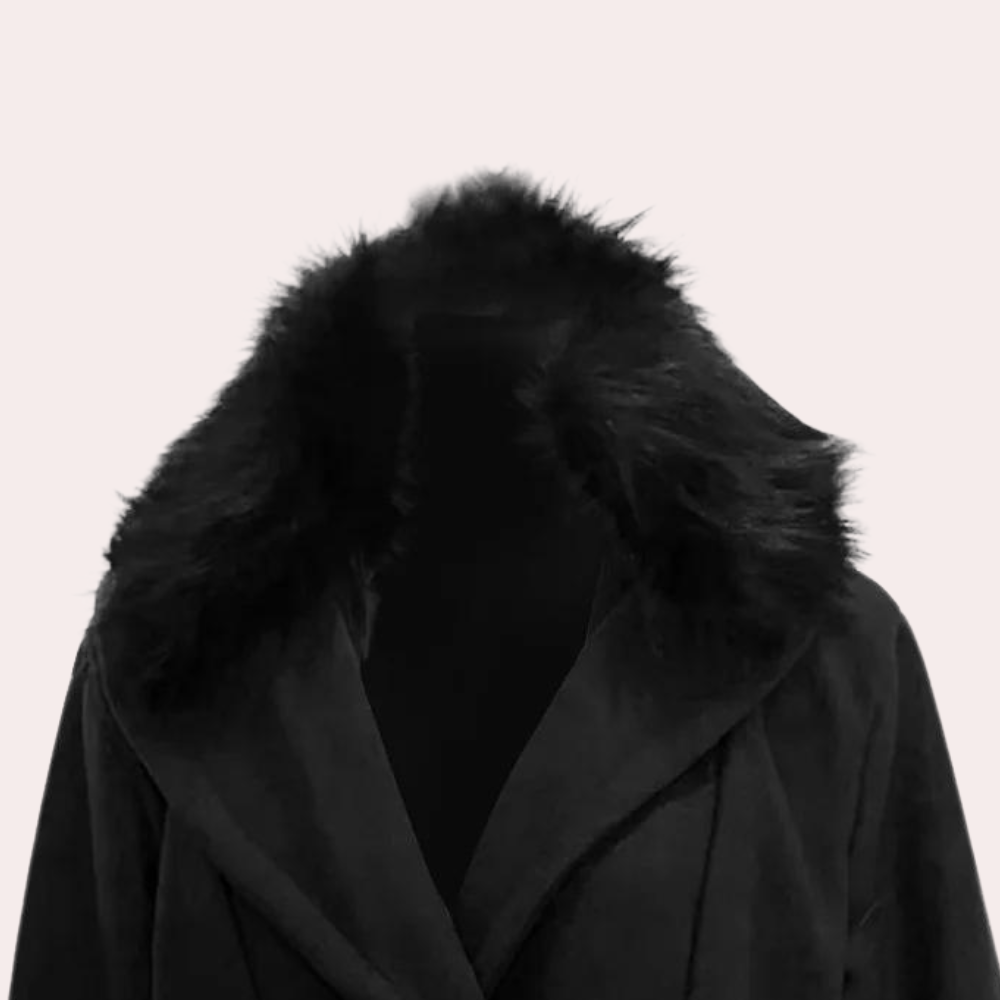 Cappotto Doppiopetto da Uomo con Collo in Pelliccia — foto 2