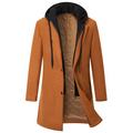 Cappotto in Lana da Uomo Lungo con Cappuccio