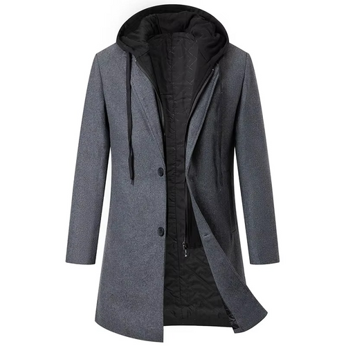 Cappotto in Lana da Uomo Lungo con Cappuccio — foto 2