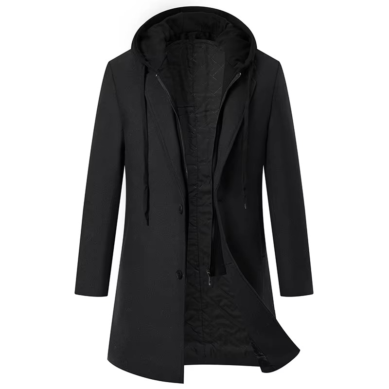Cappotto in Lana da Uomo Lungo con Cappuccio — foto 3