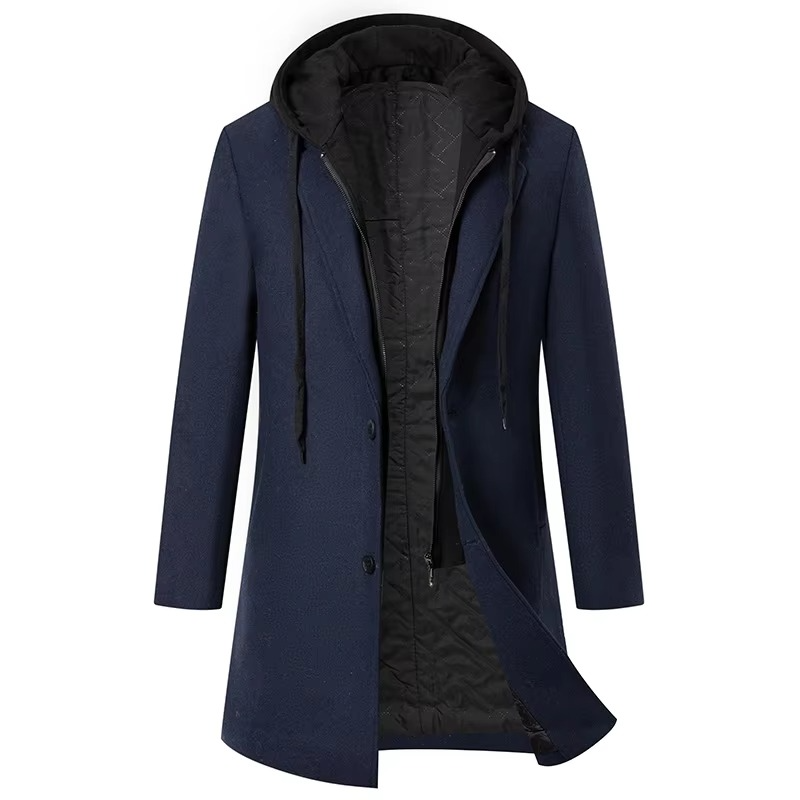 Cappotto in Lana da Uomo Lungo con Cappuccio — foto 4