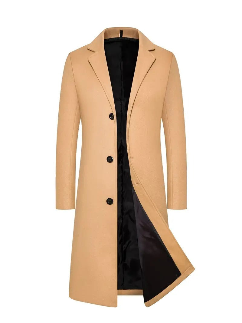 Cappotto in Lana da Uomo Tre Bottoni Colletto Classico