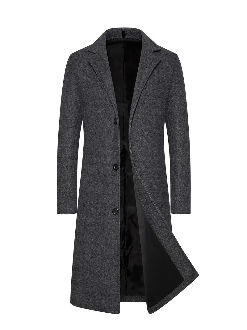 Cappotto in Lana da Uomo Tre Bottoni Colletto Classico — foto 4