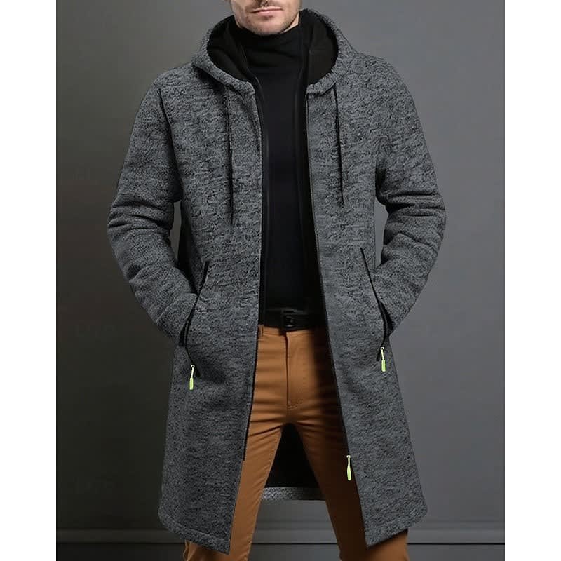 Cappotto in Maglia Mélange da Uomo con Cappuccio — foto 3