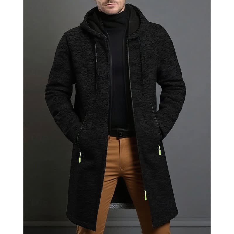 Cappotto in Maglia Mélange da Uomo con Cappuccio — foto 4