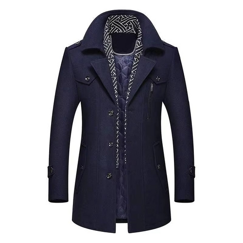 Cappotto in Misto Lana da Uomo con Collo Sciallato — foto 2