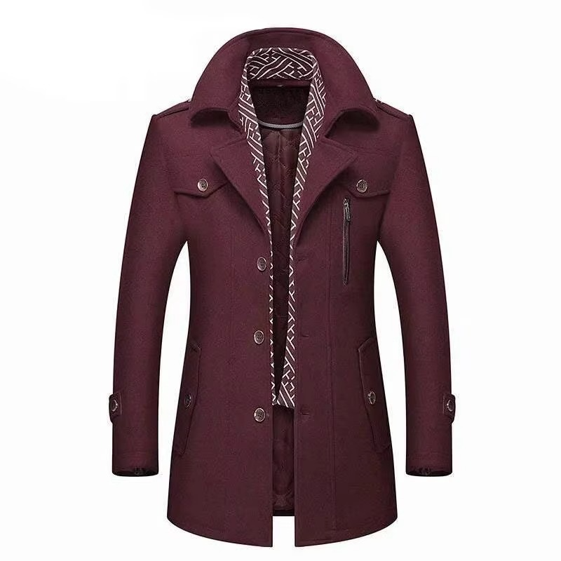 Cappotto in Misto Lana da Uomo con Collo Sciallato — foto 3
