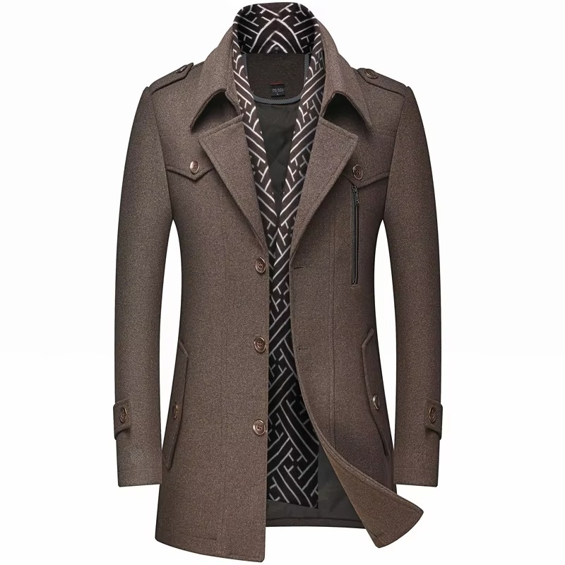 Cappotto in Misto Lana da Uomo con Collo Sciallato — foto 6