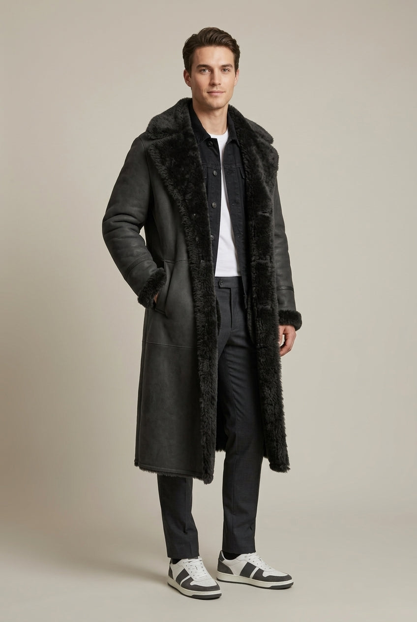 Cappotto in Montone Sintetico da Uomo Reversibile