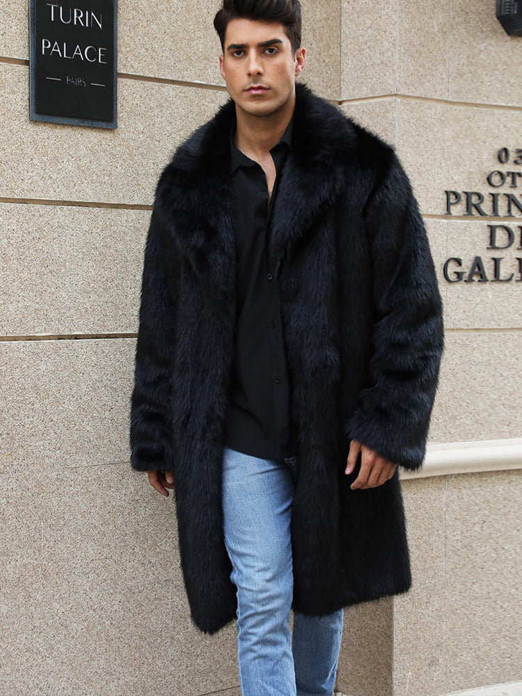 Cappotto in Pelliccia Sintetica da Uomo con Revers — foto 2