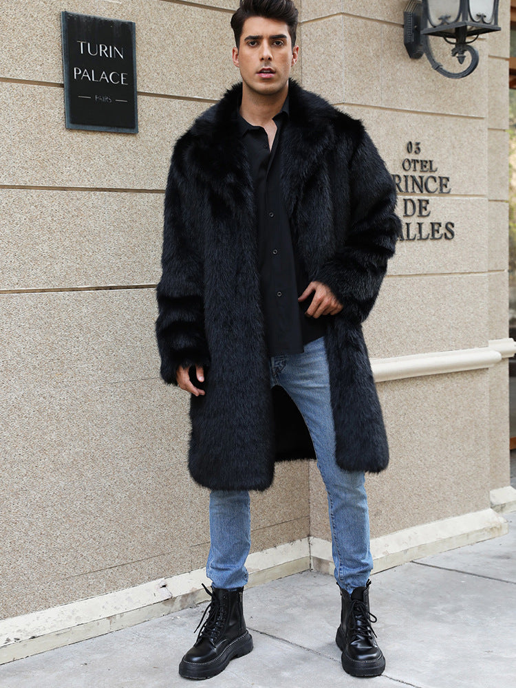 Cappotto in Pelliccia Sintetica da Uomo con Revers — foto 3