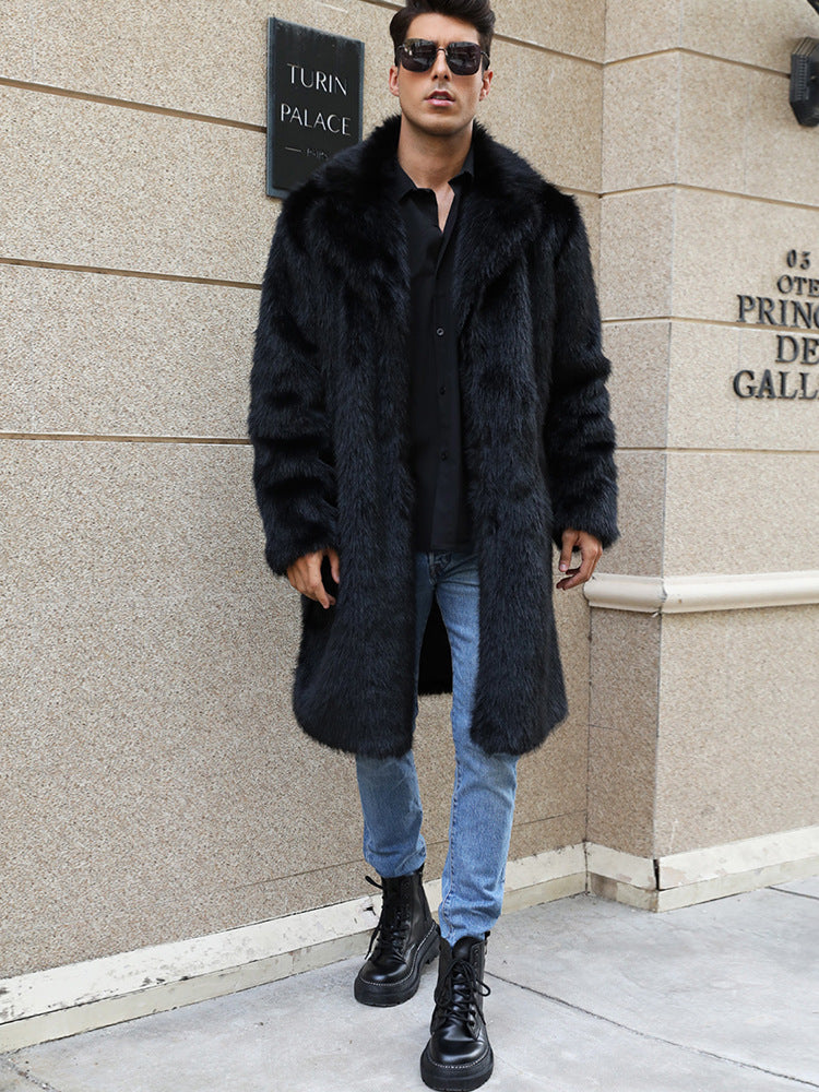 Cappotto in Pelliccia Sintetica da Uomo con Revers — foto 5