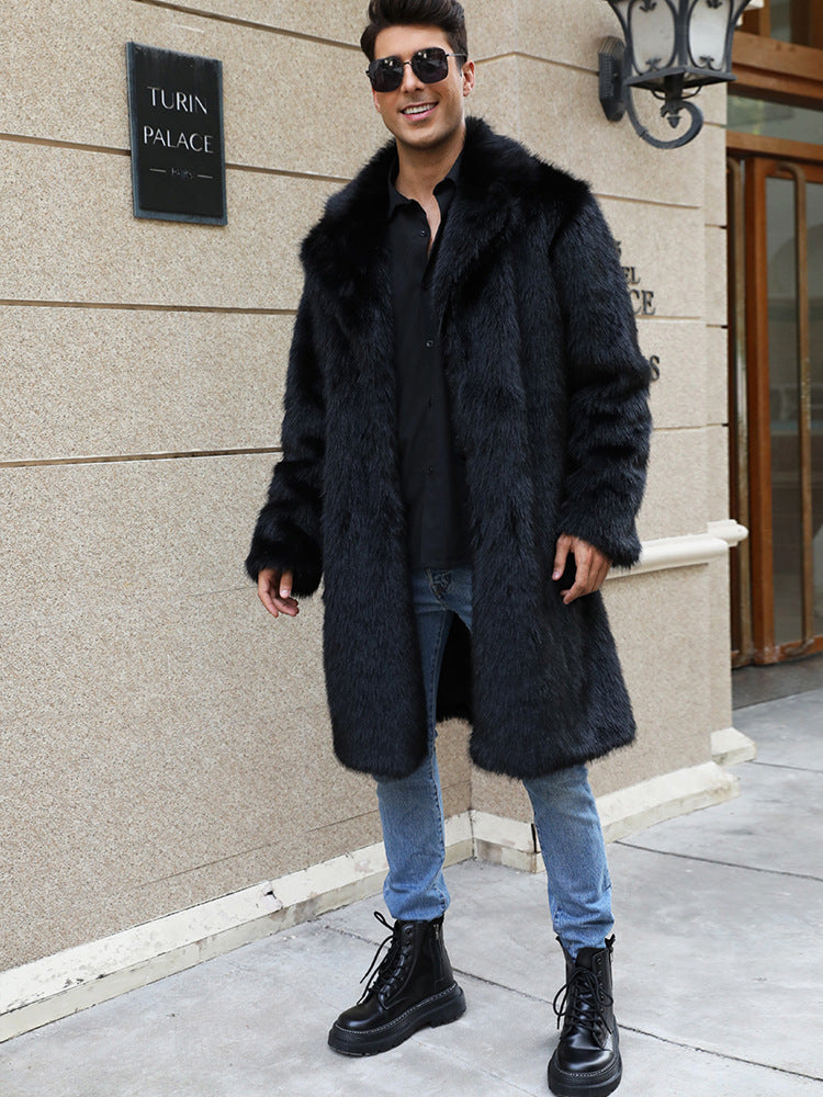 Cappotto in Pelliccia Sintetica da Uomo con Revers — foto 6