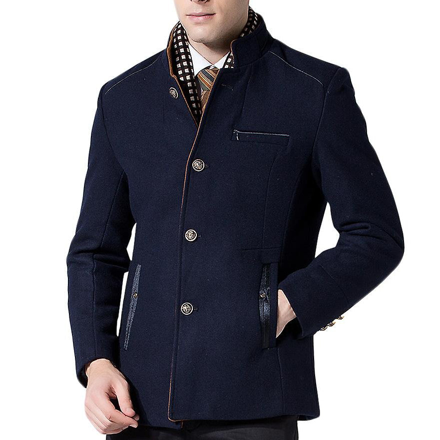 Cappotto da Uomo in Lana con Collo Coreano