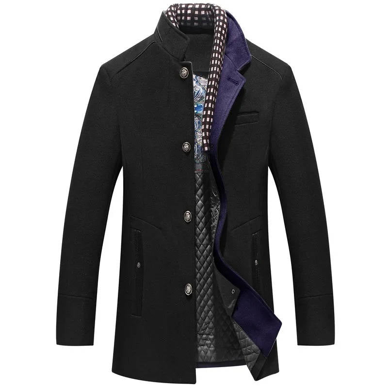 Cappotto da Uomo in Lana con Collo Coreano — foto 12