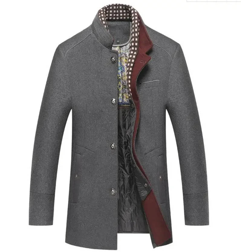 Cappotto da Uomo in Lana con Collo Coreano — foto 13