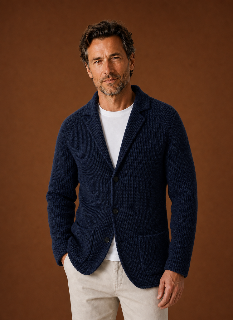 Cardigan Blazer da Uomo con Bottoni in Maglia — foto 13
