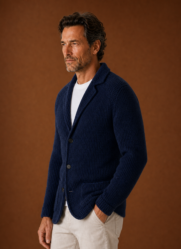 Cardigan Blazer da Uomo con Bottoni in Maglia — foto 14