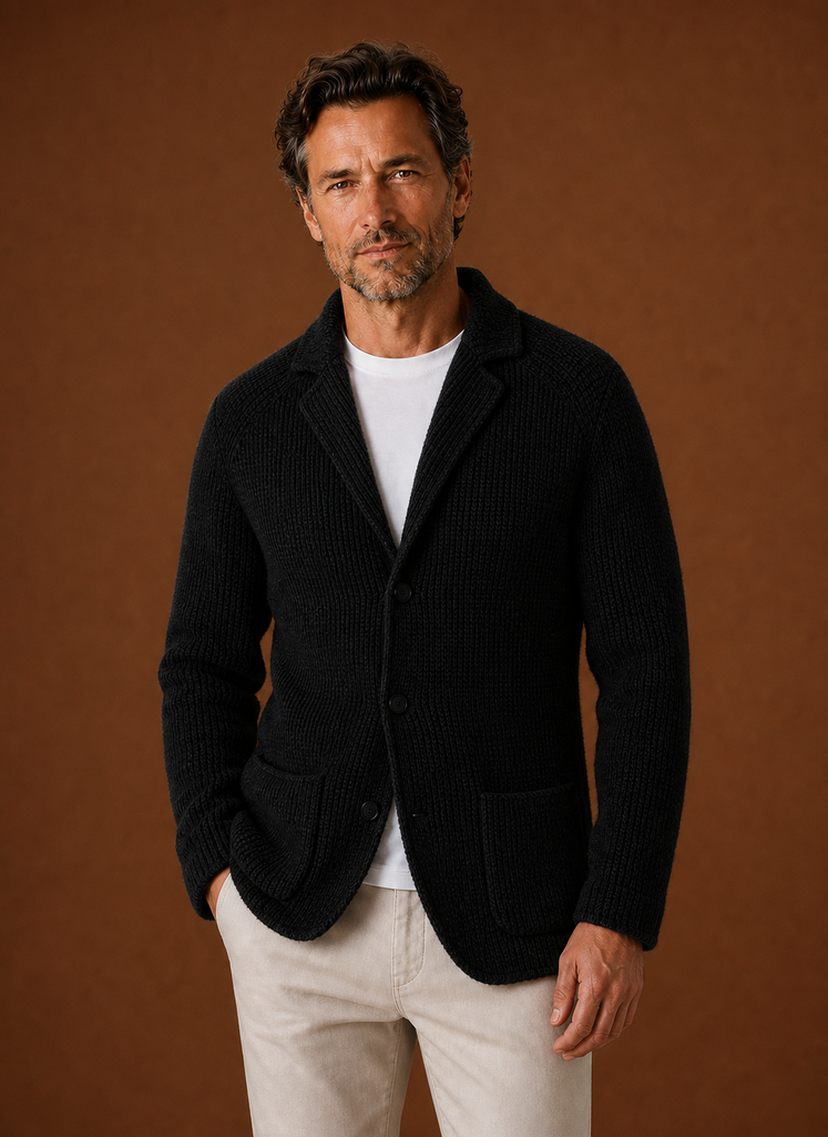 Cardigan Blazer da Uomo con Bottoni in Maglia — foto 5